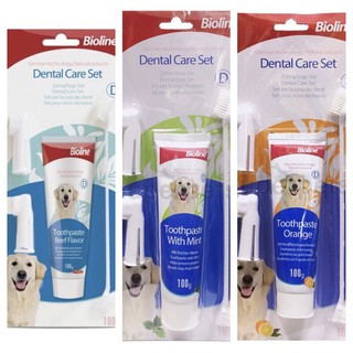 Bioline Dental Care Set/ Dog toothbrush and toothpaste