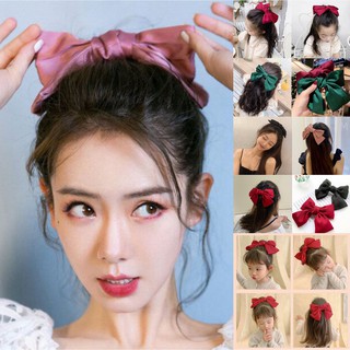 Korean Bowknot HairClip kids Girls Sweet Ponytail RubberBand Hairpin Blackp!nk same style