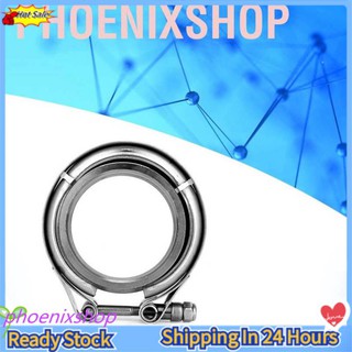 Phoenixshop 2.5 Inch Turbo Exhaust Down Pipe Stainless Steel V-Band Clamp 2pcs Flange Kit