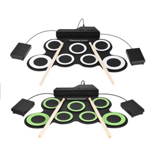 【Ready Stock】¤◕➹1-3Days Delivery➹Portable Electronic Drum Digital USB 7 Pads Roll up Drum Set Silico