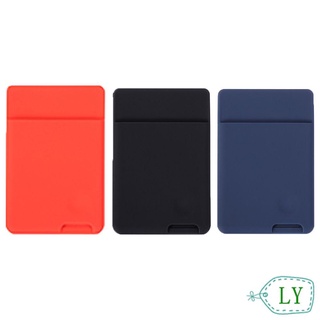 LY 3Pcs Elastic Phone Wallet Case Self-Adhesive Sticker Card Sleeves ID Credit Card Holder Universal Bags Purse Silicone Stick On Cellphone Pocket