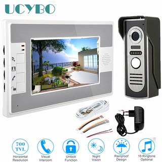 7" video intercom system doorbell night vision IR 700tvl door camera waterproof unlock for home apar