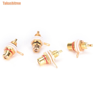 (Takashitree) 10PCS RCA Female Chassis Panel Mount Jack Socket Connector 24K Plated Hot sale