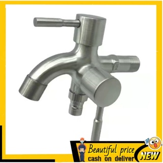 【Spot】SUS304 stainless steel two way valve bibcock faucet