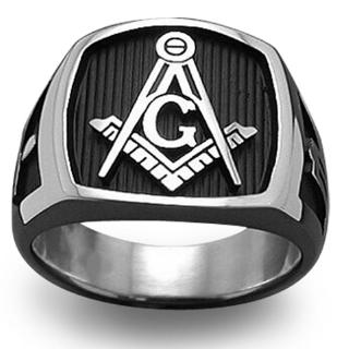 New Stainless Steel AG Masonic Men's Fashion Ring