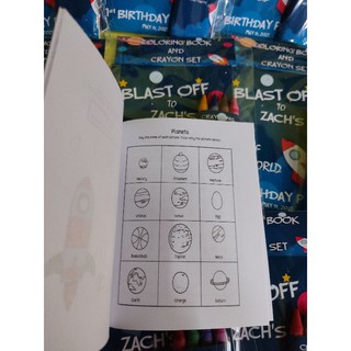 10pcs. Outer Space Coloring books with crayons (8)