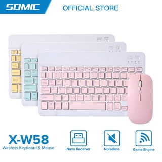 SOMIC Wireless Bluetooth Keyboard Mouse Set Tablet Ipad Phone Keyboard Mini Bluetooth Keyboard Mouse Tablet Phone