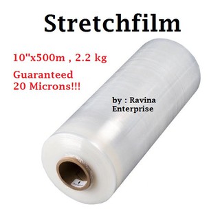 Jack wrap / Stretch film 10'' x 500m Guaranteed 20 microns Industrial grade