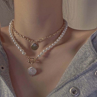 ✨BELLA✨Two sets of pearl pendants fashion personality street baroque necklace