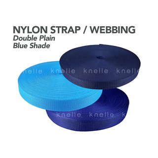 NYLON STRAP / WEBBING Double Plain Blue Shade - 50yards