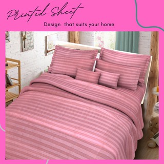 ♗☍۞Hotel Quality Premium Stripes 3in1 Bedsheet With 2pcs Pillowcase Set Single Double Queen King