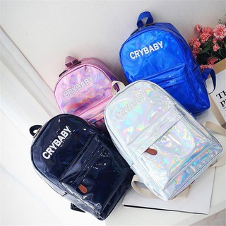 Silver Hologram Laser Backpack Girl School Shoulder Bags