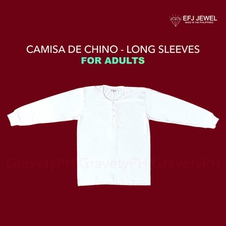 3pcs Camisa de Chino Long Sleeve for ADULT - EFJ JEWEL Brand Kamisa de Chino ( Size S to 3XL