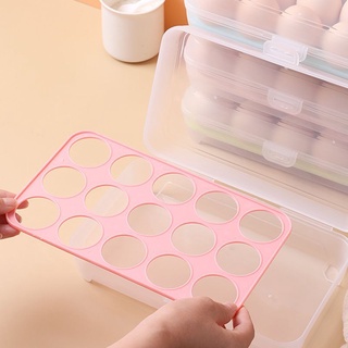 15 grid kitchen refrigerator egg storage fresh-keeping box storage box transparent egg tray (7)