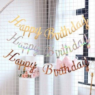 1.6m Happy Birthday Letter Banner Bunting Hang Garland Birthday Party Decoration Supplies