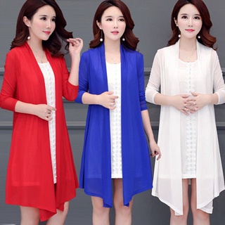 COD▼☞200 kg plus fat plus size ice yarn summer jacket women s mid-length thin section sun protection