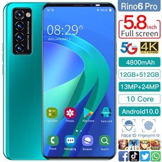 Realme cellphone Rino6 Pro5.8inch12+512GB 5G cellphone Android 10 origina hot sale phone cheap phone