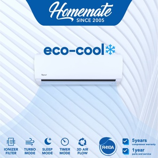 HOMEMATE 1HP ECO-COOL Non-Inverter Split Type Air Conditioner (Aircon Only)