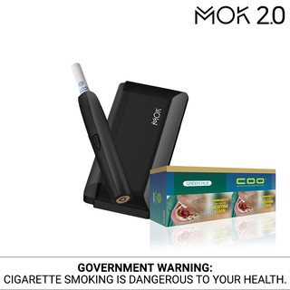 MOK 2.0 Starter Kit (Black) + COO 1 Ream of Heat-Not-Burn Sticks (Green Hue)
