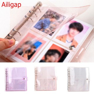 Ailigap Transparent sparkling large capacity 6 hole loose-leaf plug-in 3 inch photo album