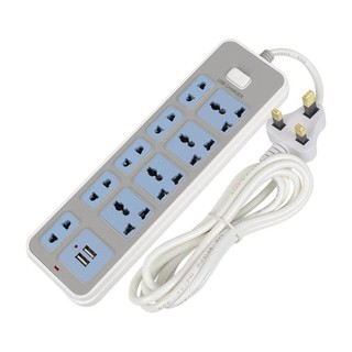2 USB & 4-Outlet AC Power Strip Adapter USB Wall Sockets Extension Strip