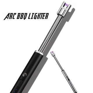 New BBQ LED USB Electric Rechargeable Long Kitchen Gas Stove Lighter Windproof Plasma Arc Flameless