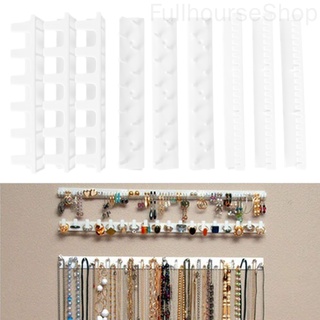 9pcs Hanging Jewelry Organizer Set Adhesive Wall Mounted Holder Plastic Necklace Hanger Storage Accessories FullhourseShop