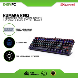 ♠✆Redragon Kumara K552 RGB Backlit Mechanical Gaming Keyboard Blue Switch, RGB colors,5different lig