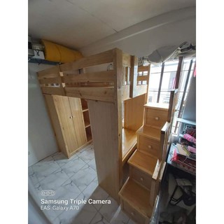 Loft Bed with framed table and cabinet**1