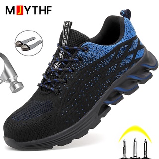 New Safety Shoes Men Work Sneakers Indestructible Work Shoes Anti-puncture Safety Boots Steel Toe