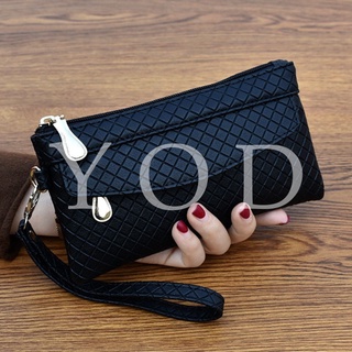 [YOD] Women Fashion Retro Phone Pocket Purse Zipper Mini Wallet Check Bag