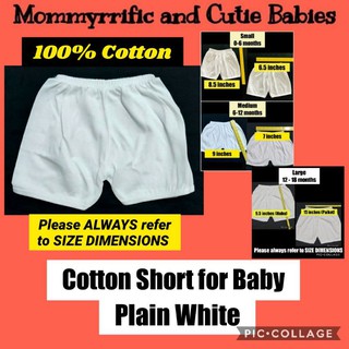 Plain White Cotton Short