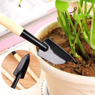 3Pcs Mini Wood Handle Shovel Spade Rake Planting Gardening Kids Tools
