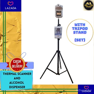 A1 Deluxe - ORIGINAL Non-Contact Digital Thermal Scanner and Automatic Alcohol Dispenser w/ Tripod S