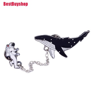 BBS Bless Enamel Collar Space Astronaut Pin Brooch Whales Cartoon Badge Booch Lady Jewelry Glory (1)
