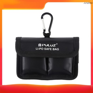 PULUZ LiPo Safe Bag Lithium-battery Explosion-proof Safety Protection Bag Storage Bag with Carabiner for Camera-Battery
