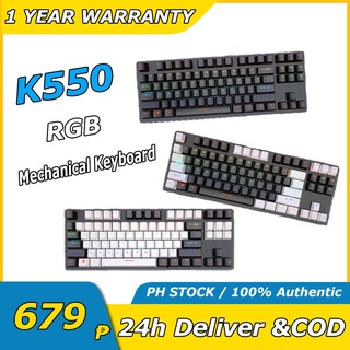 K550/K880 87Key Mechanical Hot swappable Keyboard wired RGB Gaming Office PC computer Usb 104key