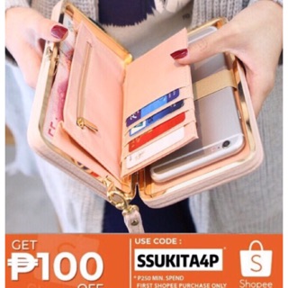 WJF Korean cellphone wallet handbag travel pouch PU