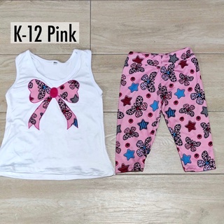 K12 Terno for kids top + tokong leggings pink