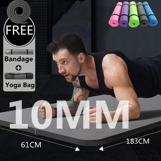 ✔COD 10mm Extra Thick high density antitar exercise Yoga Mat