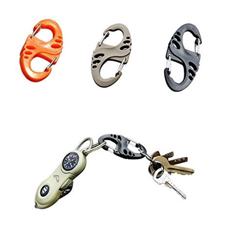 6pcs mini S-Biner clasp hook backpack attach carabiner quickdraw buckle clip hang camp hike mountain climb outdoor survive bushcraft