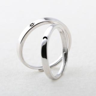 ♡♡ 2Pcs Sun and Moon Lover Couple Rings Set Promise Wedding Bands for Him and Her