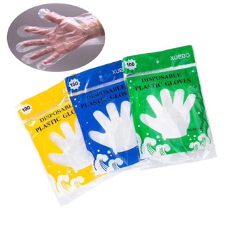 100Pcs/50Pairs Disposable Clear Plastic Gloves Disposable Cooking Food Handling Work Gloves
