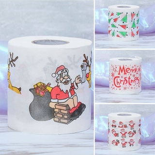 ❁۩Christmas Pattern Series Roll Paper Christmas Decorations Prints Funny Toilet Paper Christmas Deco