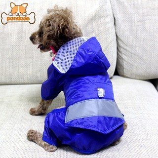 4 Legs Waterproof Dog Raincoat Jacket Reflective Windproof Pet Double Layers Rainwear Clothes