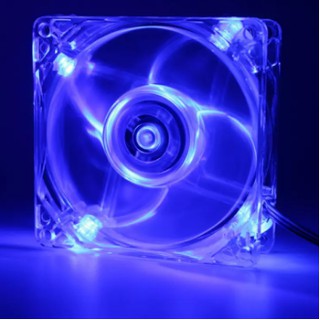 12V Fan Blue/RGB LED Light Quad 4-LED 80mm PC Computer Case Cooling 80*80*25mm 4Pin Connector
