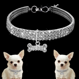 Bling Crystal Dog Collar Puppy Pet Shiny Full Rhinestone Necklace Collar For Pet Dogs