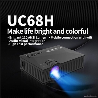 UC68 WIFI Mini Projector HD Portable 1800 lumens USB PC 1080p Home Theater Video Game Projector
