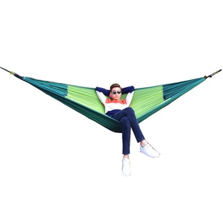 Outdoor Canvas Hammock Single Double Camping Thickened Glider Dormitory Swing Portable Crescent Wood (4)
