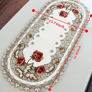 COD READY High Quality Embroidered Table Cloth Home 40*85cm Party Oval Vintage DecorationDining Tablecloth (8)